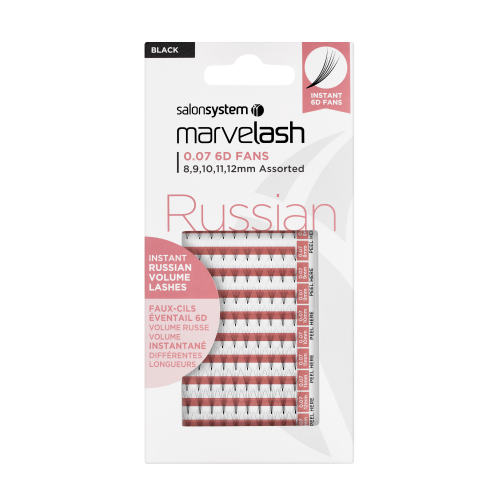 Marvelash - Russian B Curl 6D Fan Lash 0.07 Assorted Black (Approx. 100)