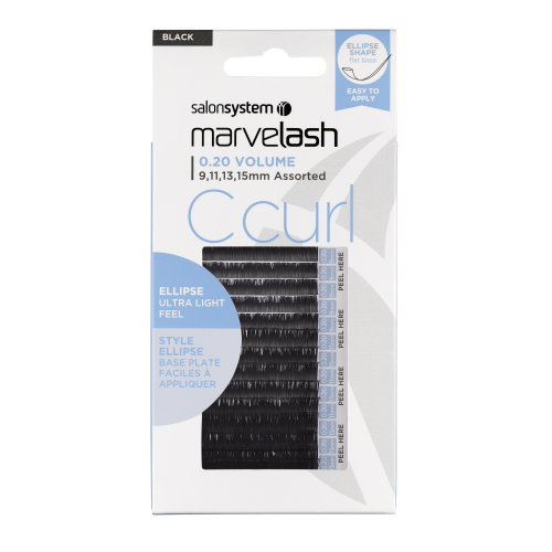 Marvelash - C Curl Lash 0.20 Ellipse 9-15Mm Assorted Black (Approx. 2,960)