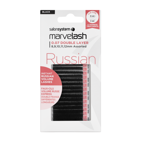 Marvelash - Russian C & D Curl 0.07 Double Layer, Assorted 8,9,10,11,12Mm