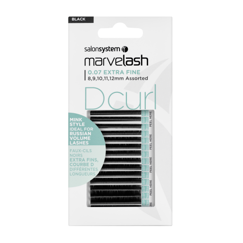 Marvelash - D Curl Lash 0.07 Extra Fine, Assorted 8,9,10,11Mm (Mink Style)