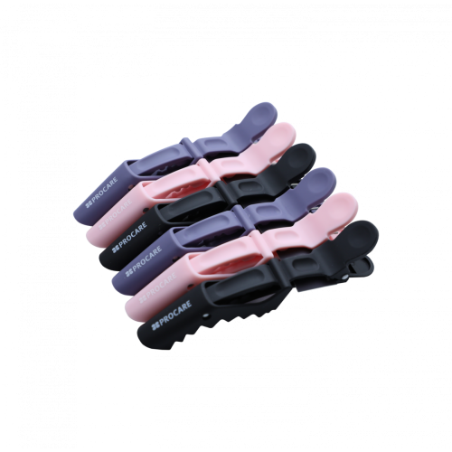 Procare Premium Gator Clip Six Pack Grey/Pink/Black