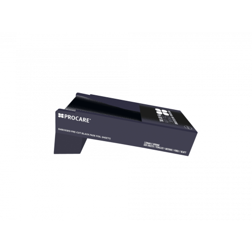 Procare Embossed Black Superwide Extra Long Pre-Cut Hair Foil Sheets 130Mm X 300Mm X 500 Sheets