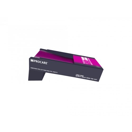 Procare Embossed Pink Superwide Extra Long Pre-Cut Hair Foil Sheets 130Mm X 300Mm X 500 Sheets