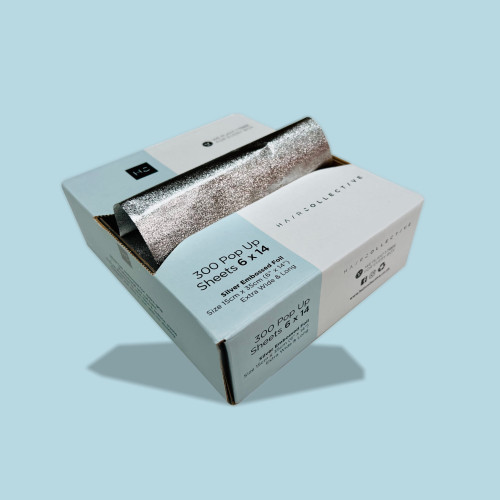 Hair Collective Pop Up Silver Matt Embossed 15cm x 35cm