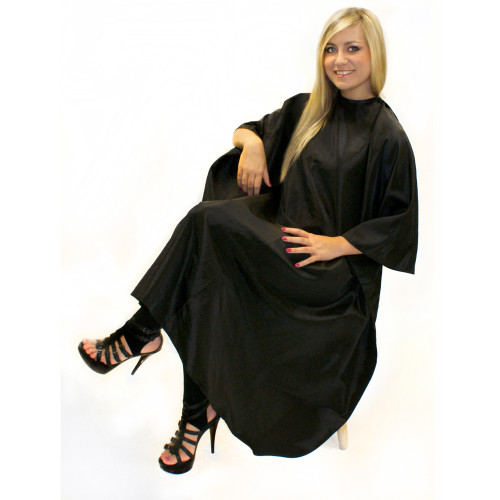 Sleeved Gown Black With Poppers