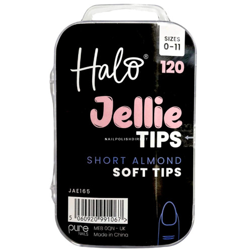 Halo Jellie Nail Tips Almond Short 120 Pack (Size 0-11)