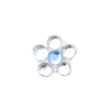 Nsi Blue & Crystal Flower R/Stone Stickers